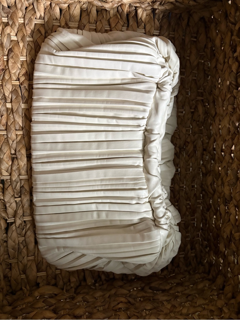 Pleated Ivory Decorative Throw Pillow - Elegant Home Bedding Accent